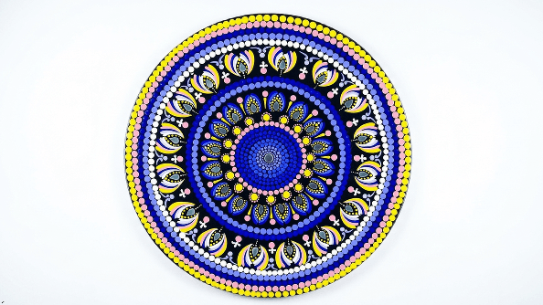 Handcrafted Mandala Art on MDF with Resin Coating – 24 Inch Circular Wall Décor Handcrafted Mandala Art on MDF with Resin Coating – 24 Inch Circular Wall Décor